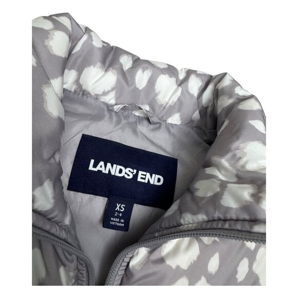 LANDS END Down Fill Designer Gray Winter Puffer Parka Vest Womens XS - Picture 6 of 6